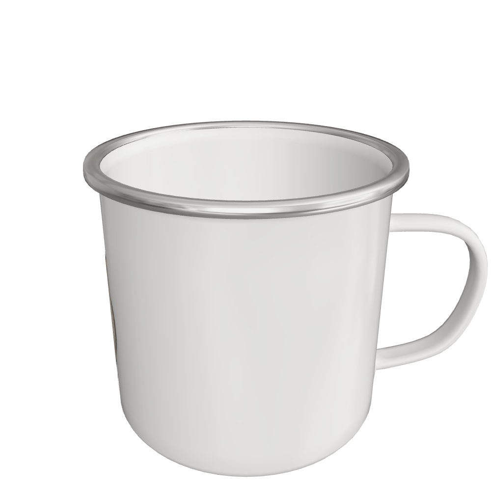 Enamel Cup with Coffee Zest logo