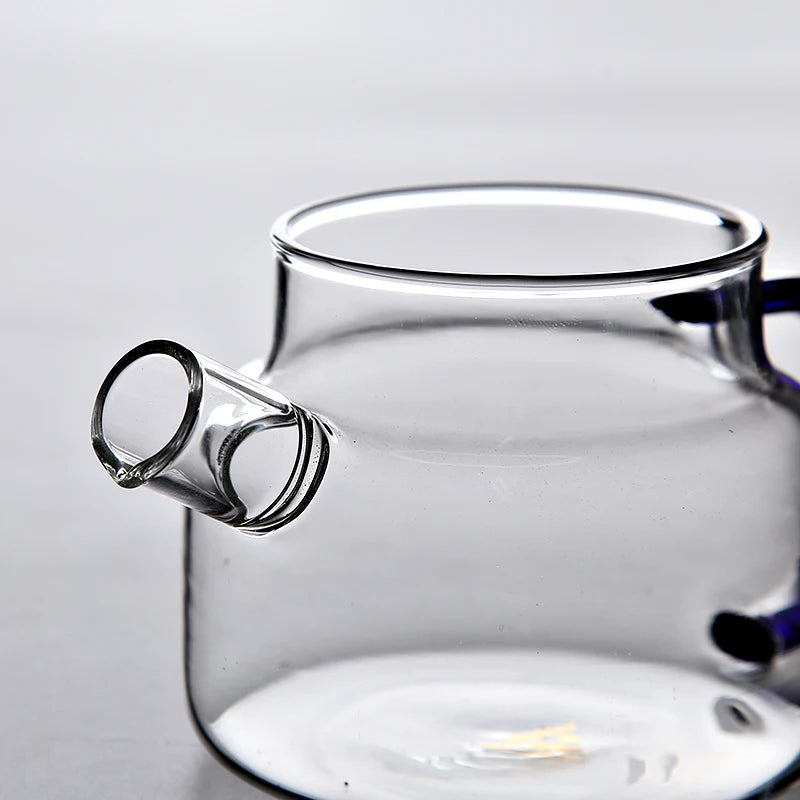 Heat-resistant glass teapot with infuser kettle for flower tea pot glass tea set
