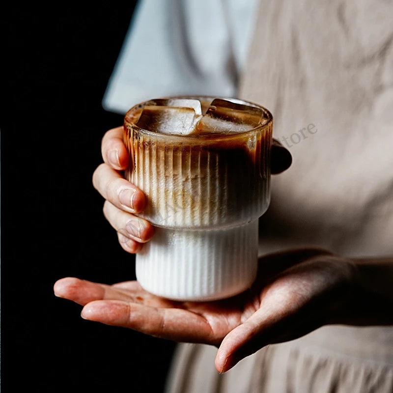 Glass Cup High Borosilicate Heat-resistant Latte Coffee Mug Cold Drinkware Water Cups Milk Beer Juice Tea Cup Whiskey Wine Glass