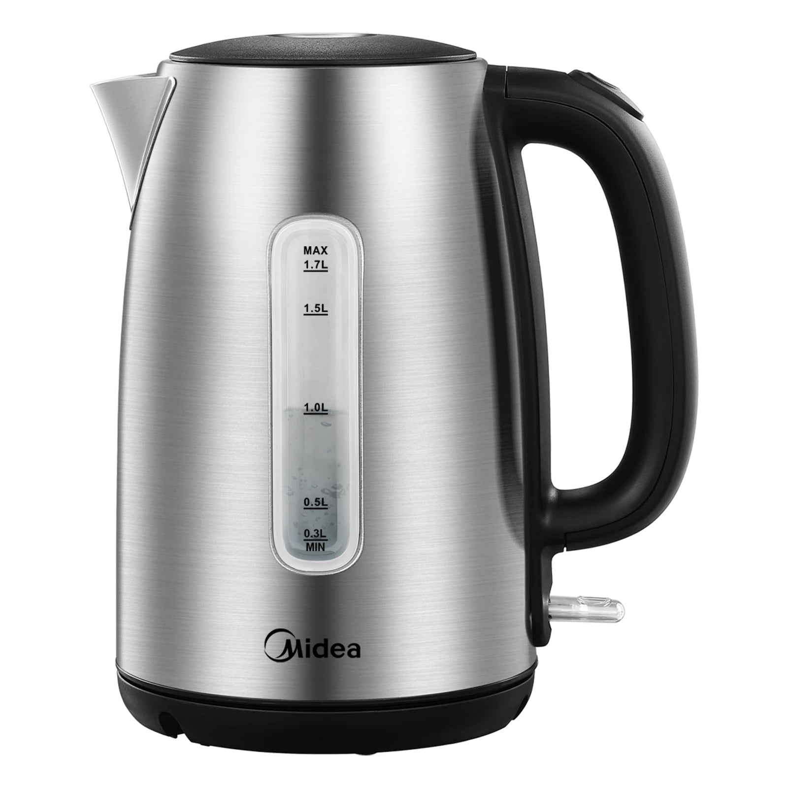 Midea Electric Kettle 3000W Fast Boil 1.7L Stainless Steel Kettle with  LED Indicator,Water Level Indicator, Dry Burn Protection
