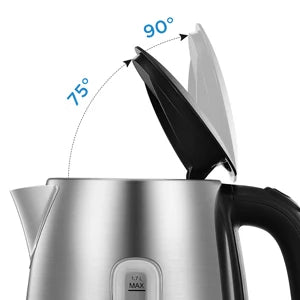 Midea Electric Kettle 3000W Fast Boil 1.7L Stainless Steel Kettle with  LED Indicator,Water Level Indicator, Dry Burn Protection