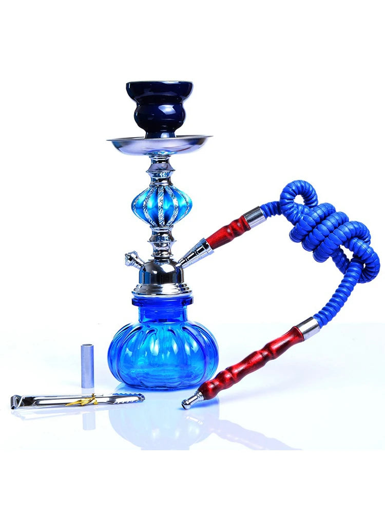 Travel Arabian Hookah Set Glass Hookah Shisha Single Hose pipe Ceramic Bowl Accessories Birthday Gift Home Decoration