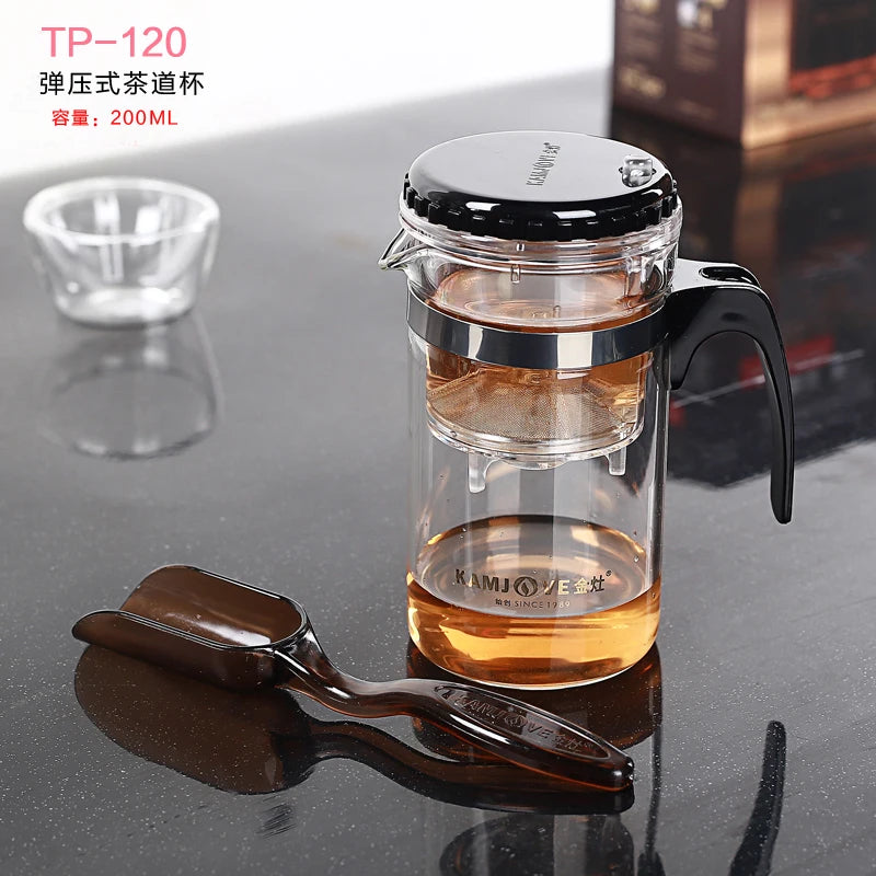 Kamjove Glass Kungfu Teapot Convenient Teacup Art Tea Cup
