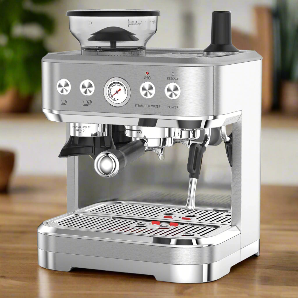 15 Bar Automatic Espresso Coffee Machine with Milk Frother and Grinder, Coffee Maker , 2.5L Water Tank
