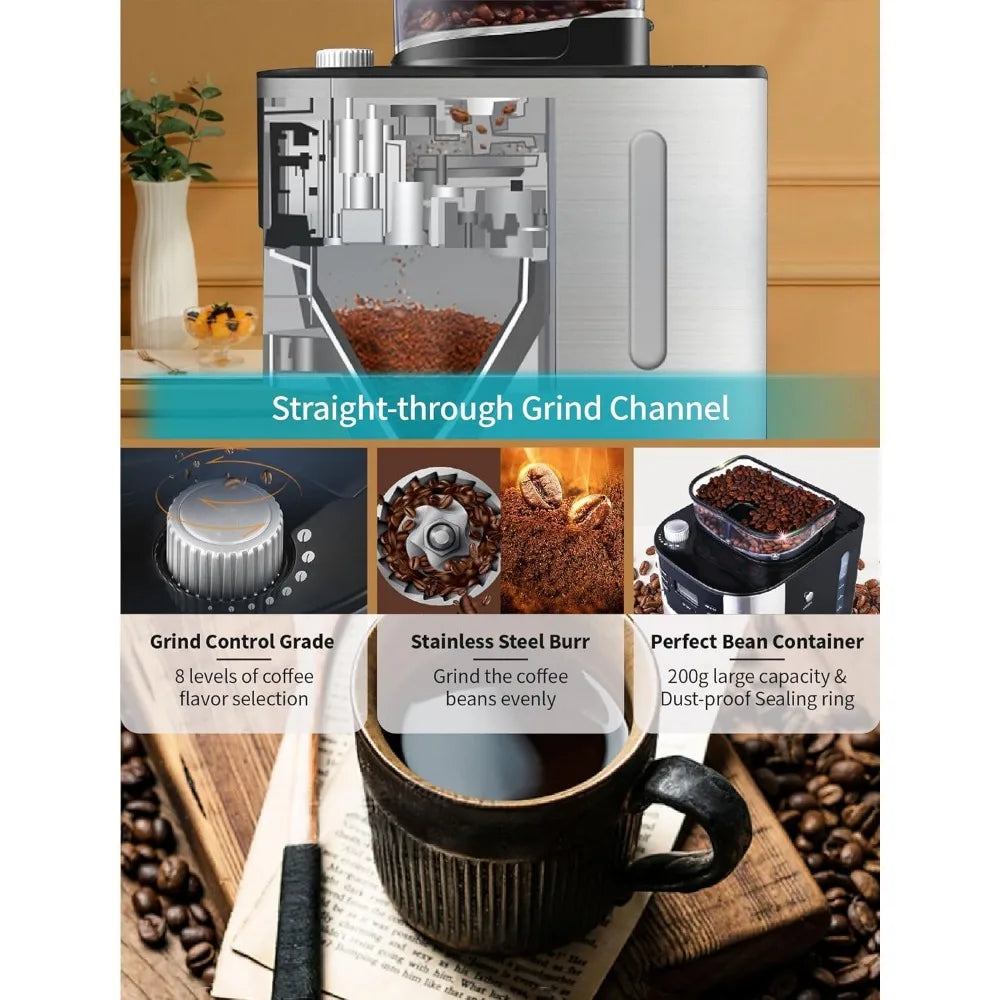 10-Cup Drip Coffee Maker, Grind and Brew Automatic