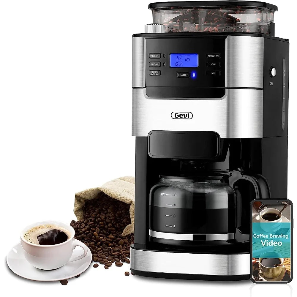 10-Cup Drip Coffee Maker, Grind and Brew Automatic