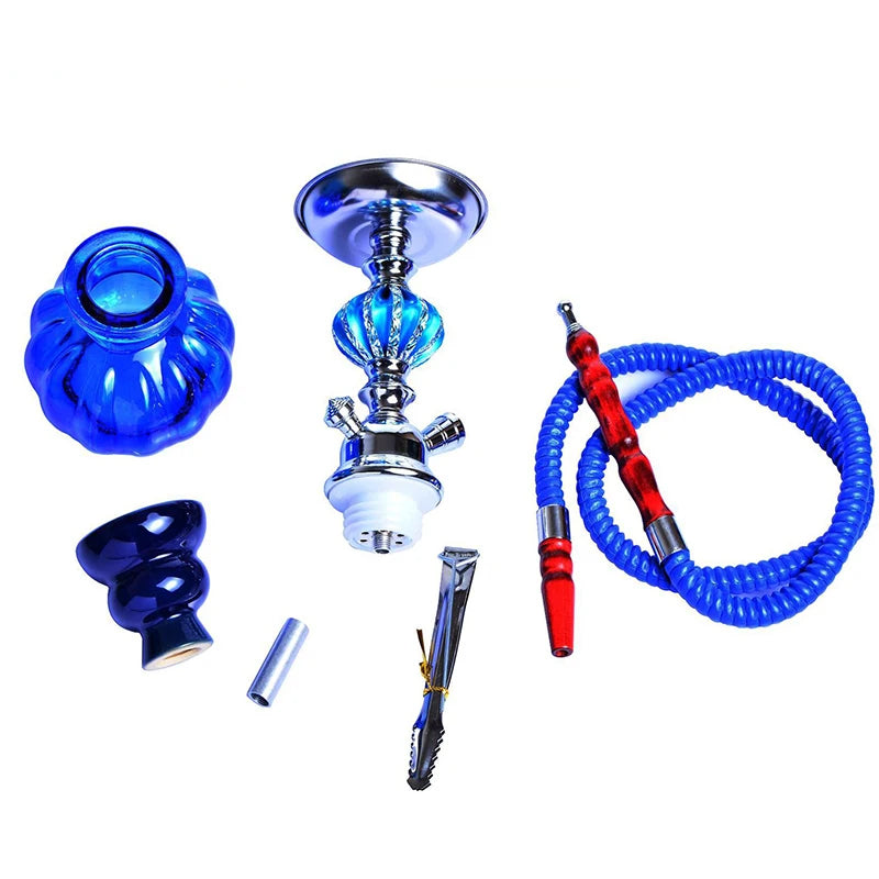 Travel Arabian Hookah Set Glass Hookah Shisha Single Hose pipe Ceramic Bowl Accessories Birthday Gift Home Decoration