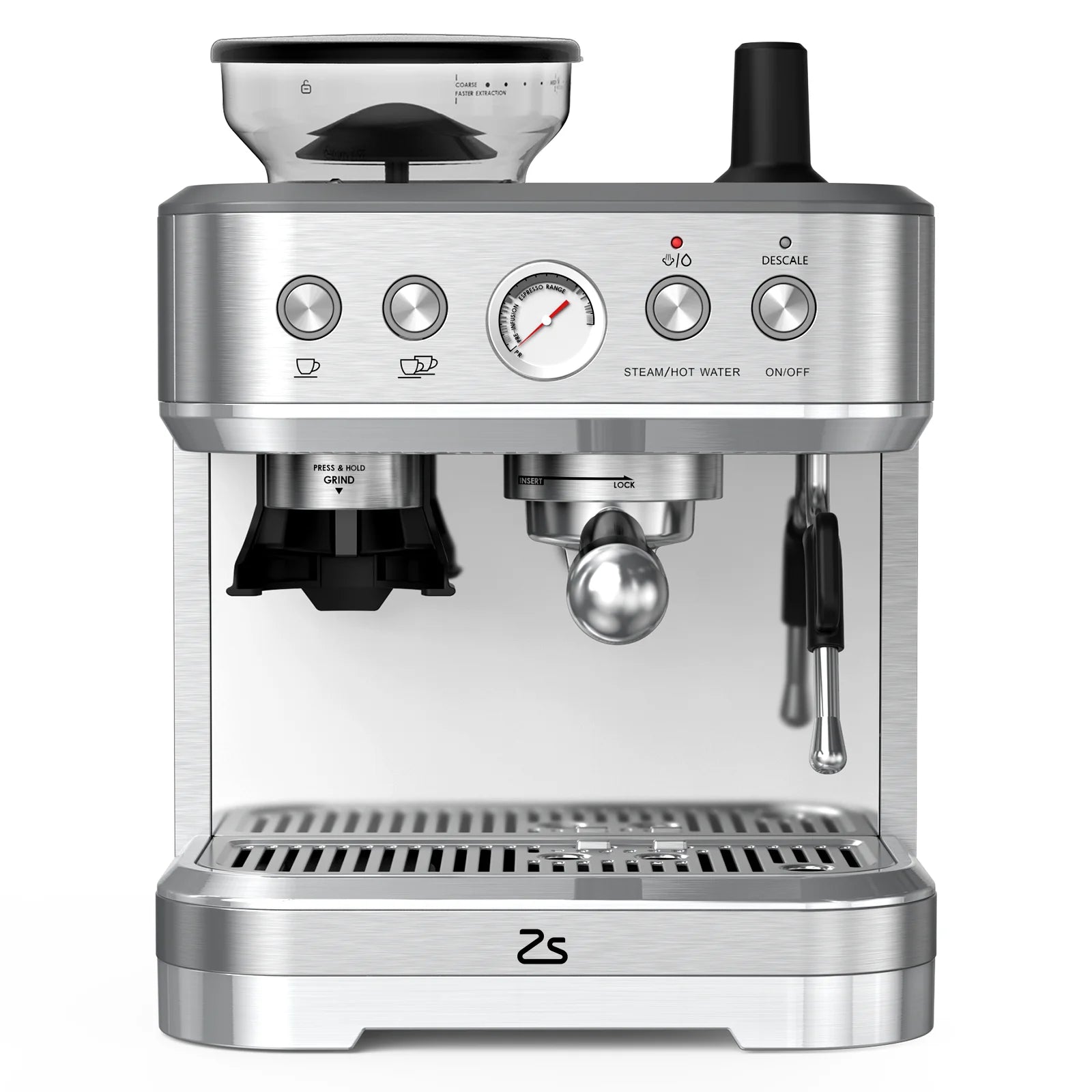 15 Bar Automatic Espresso Coffee Machine with Milk Frother and Grinder, Coffee Maker , 2.5L Water Tank
