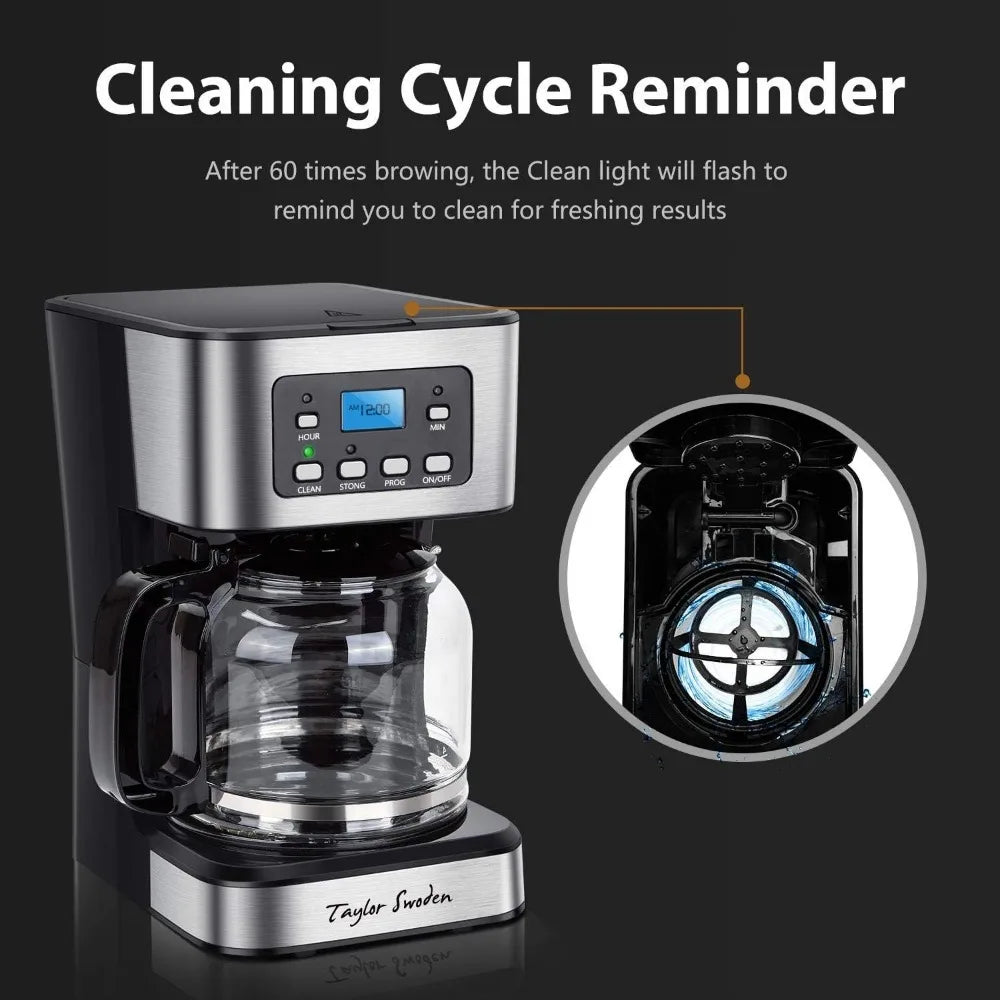 Programmable Coffee Maker, 4-12 Cups Drip Coffee Machine