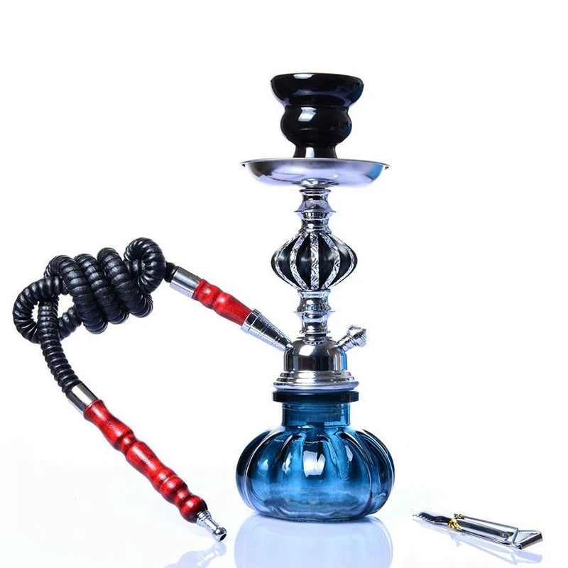 Travel Arabian Hookah Set Glass Hookah Shisha Single Hose pipe Ceramic Bowl Accessories Birthday Gift Home Decoration