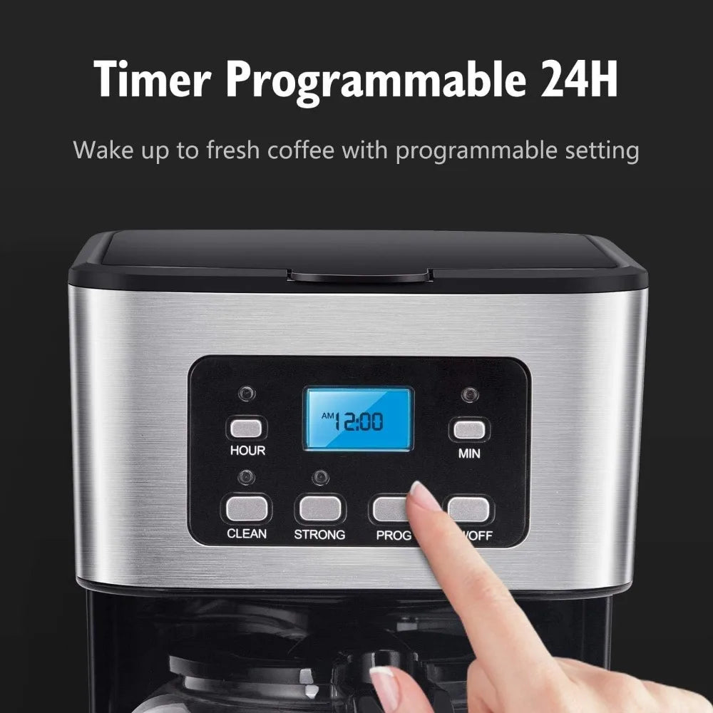Programmable Coffee Maker, 4-12 Cups Drip Coffee Machine