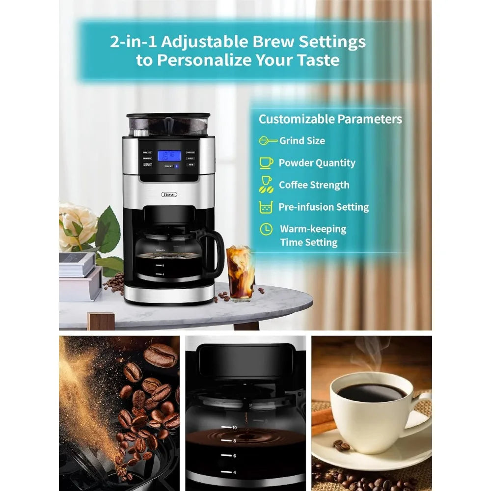 10-Cup Drip Coffee Maker, Grind and Brew Automatic