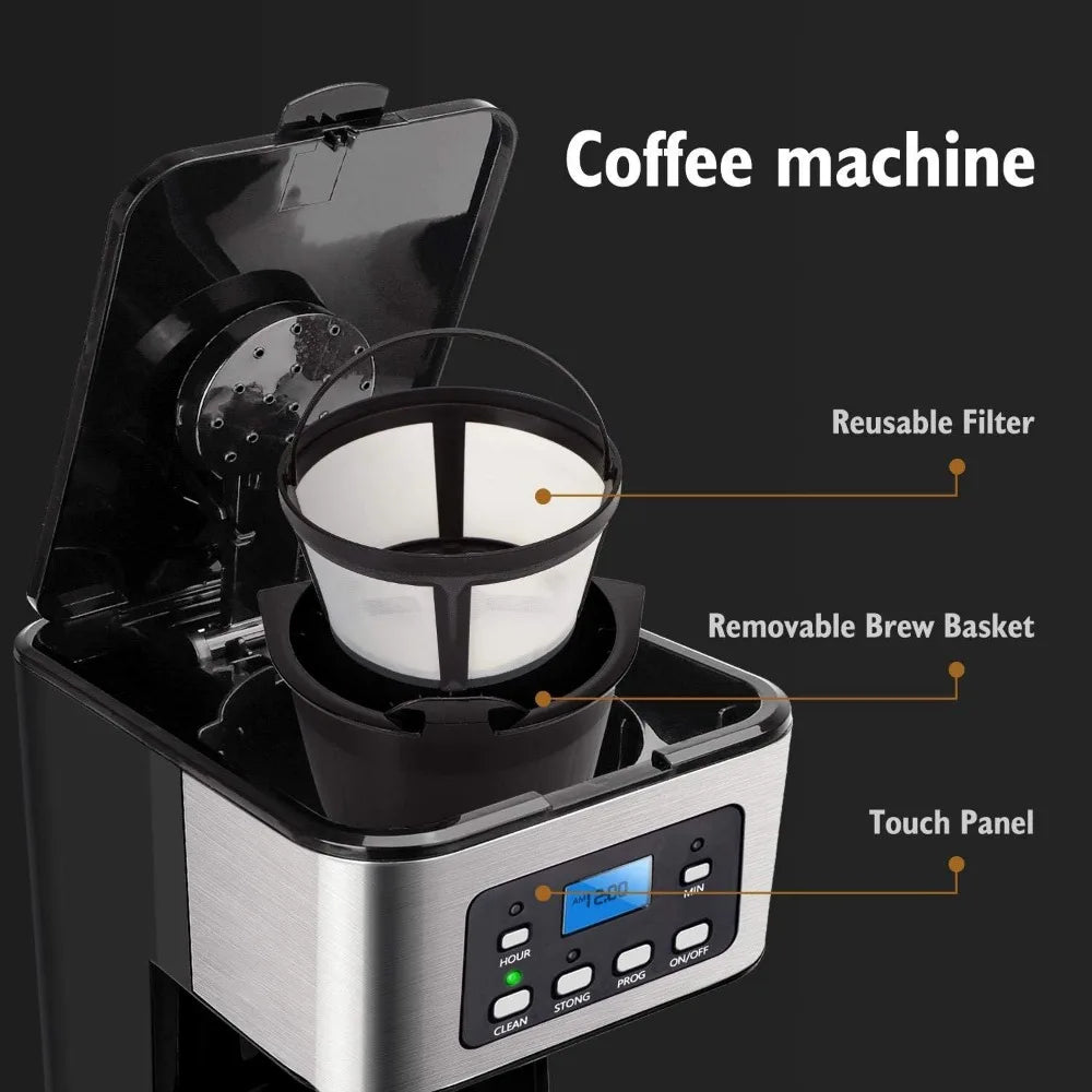 Programmable Coffee Maker, 4-12 Cups Drip Coffee Machine