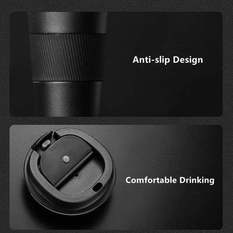 380ml/510ml Cups Stainless Steel Coffee Thermos Mug with Non-slip Case Car Vacuum Flask Travel Insulated Water Bottle