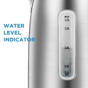 Midea Electric Kettle 3000W Fast Boil 1.7L Stainless Steel Kettle with  LED Indicator,Water Level Indicator, Dry Burn Protection
