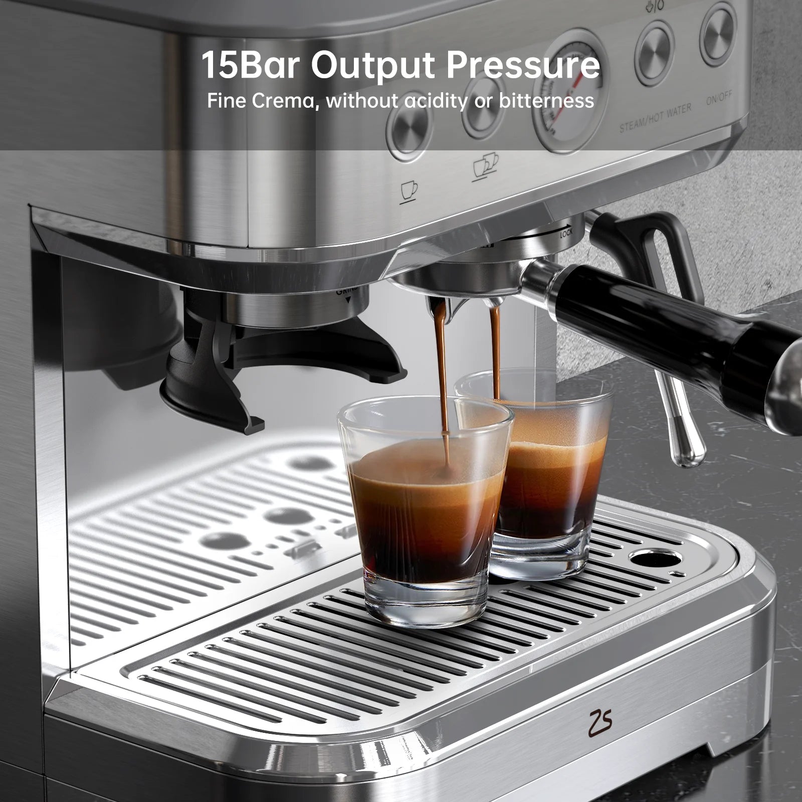 15 Bar Automatic Espresso Coffee Machine with Milk Frother and Grinder, Coffee Maker , 2.5L Water Tank