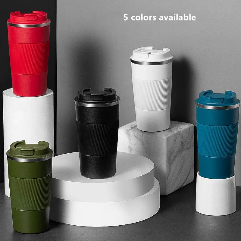 380ml/510ml Cups Stainless Steel Coffee Thermos Mug with Non-slip Case Car Vacuum Flask Travel Insulated Water Bottle