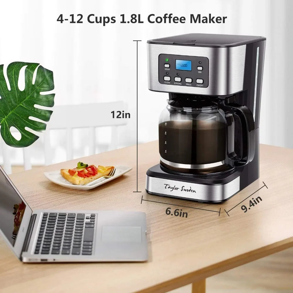 Programmable Coffee Maker, 4-12 Cups Drip Coffee Machine