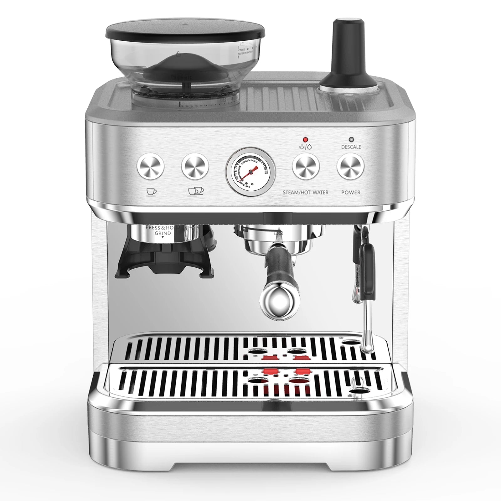15 Bar Automatic Espresso Coffee Machine with Milk Frother and Grinder, Coffee Maker , 2.5L Water Tank