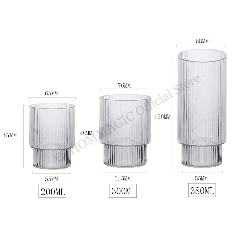Glass Cup High Borosilicate Heat-resistant Latte Coffee Mug Cold Drinkware Water Cups Milk Beer Juice Tea Cup Whiskey Wine Glass